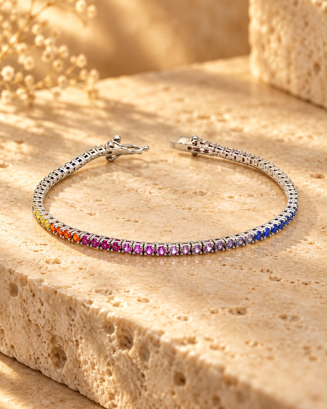 Bracciale Tennis con Swarovski Rainbow 2mm