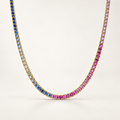 Collana Tennis con Zaffiri Rainbow