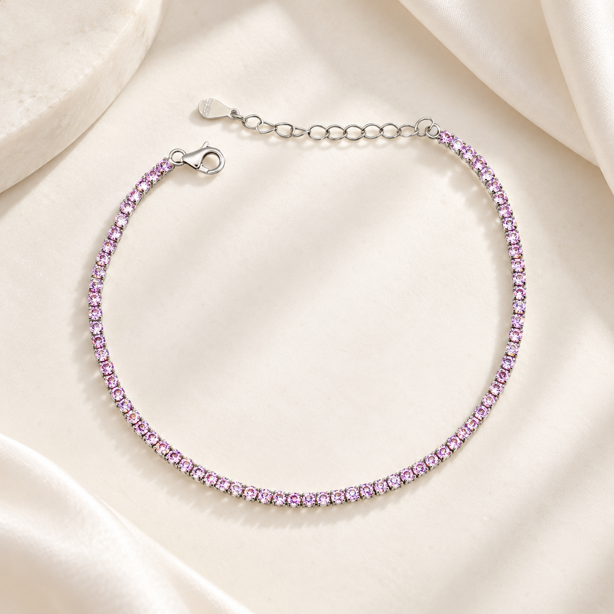 Bracciale Tennis di Swarovski rosa 2mm
