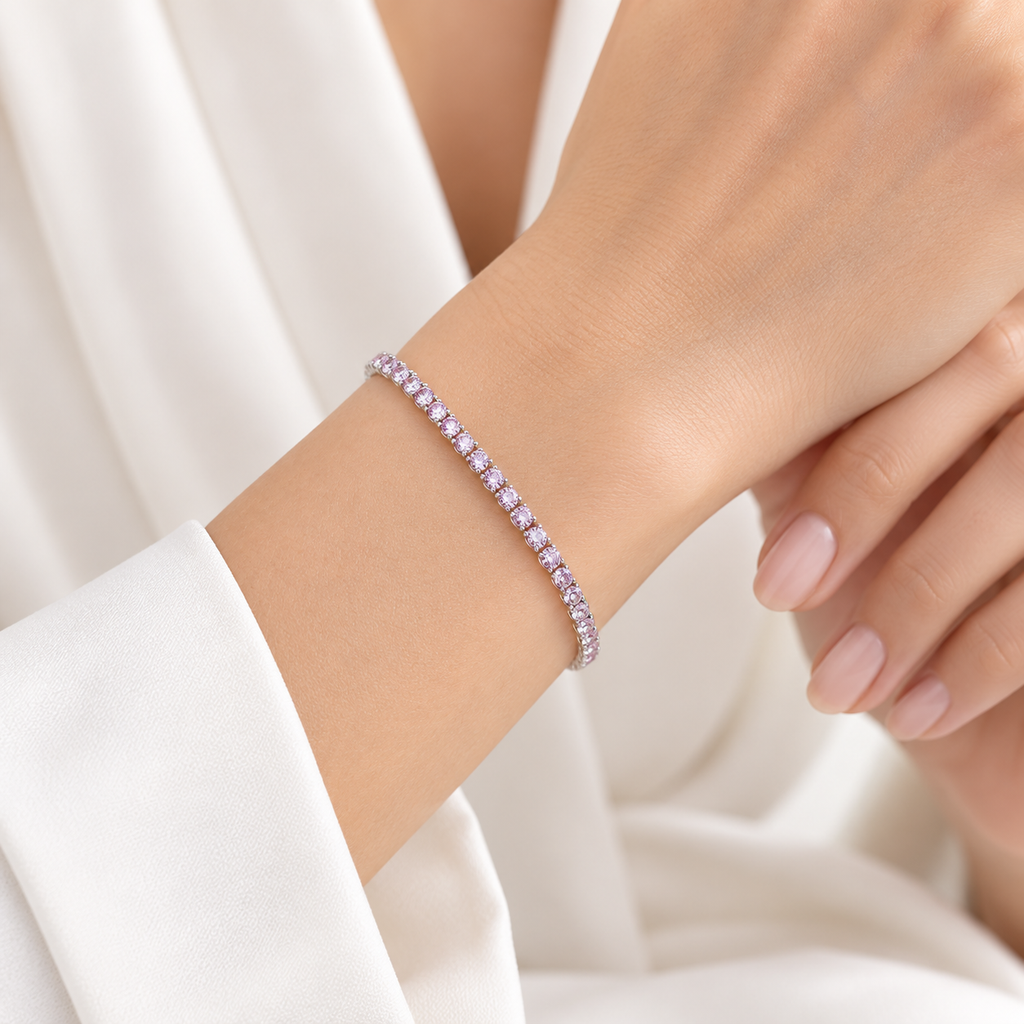 Bracciale Tennis di Swarovski rosa 2mm