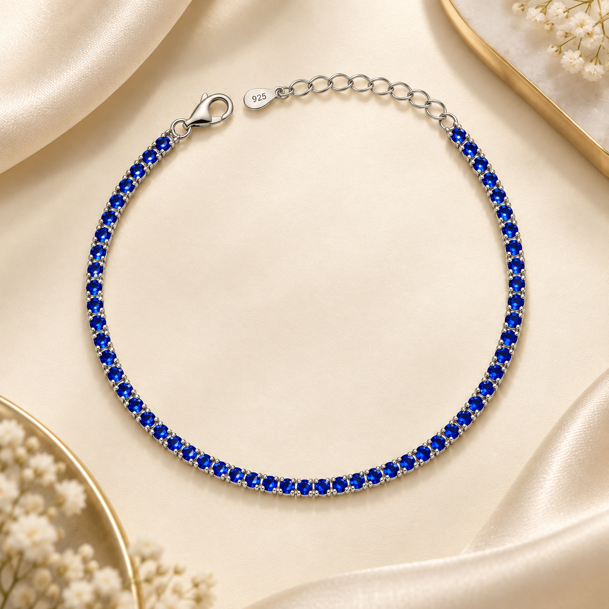 Bracciale Tennis di Swarovski blu 2 mm