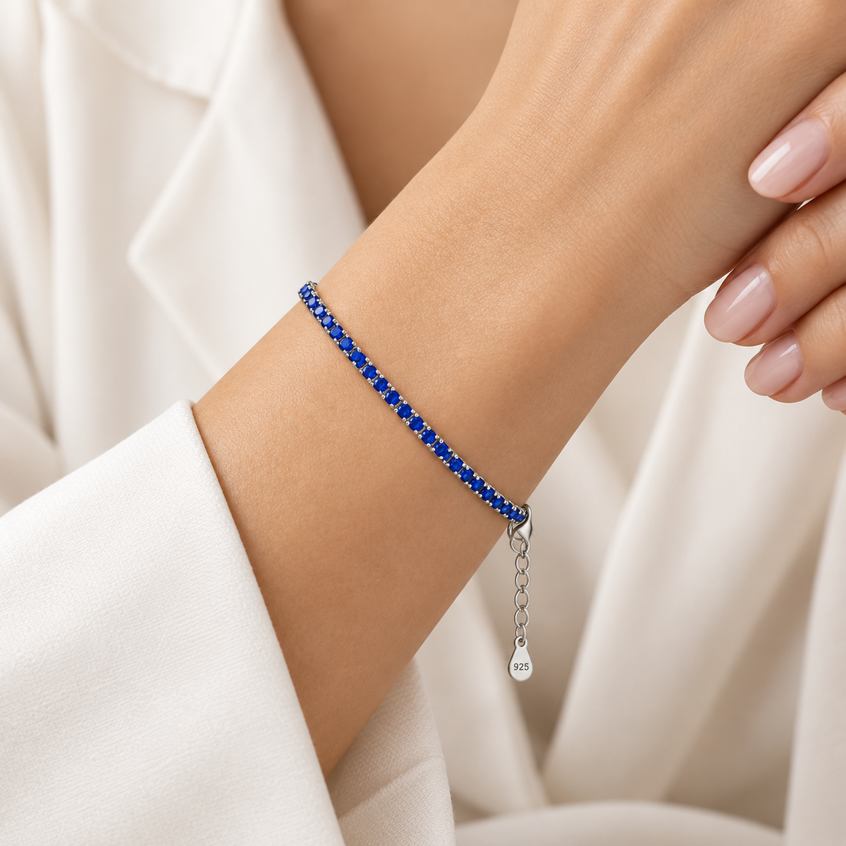 Bracciale Tennis di Swarovski blu 2 mm