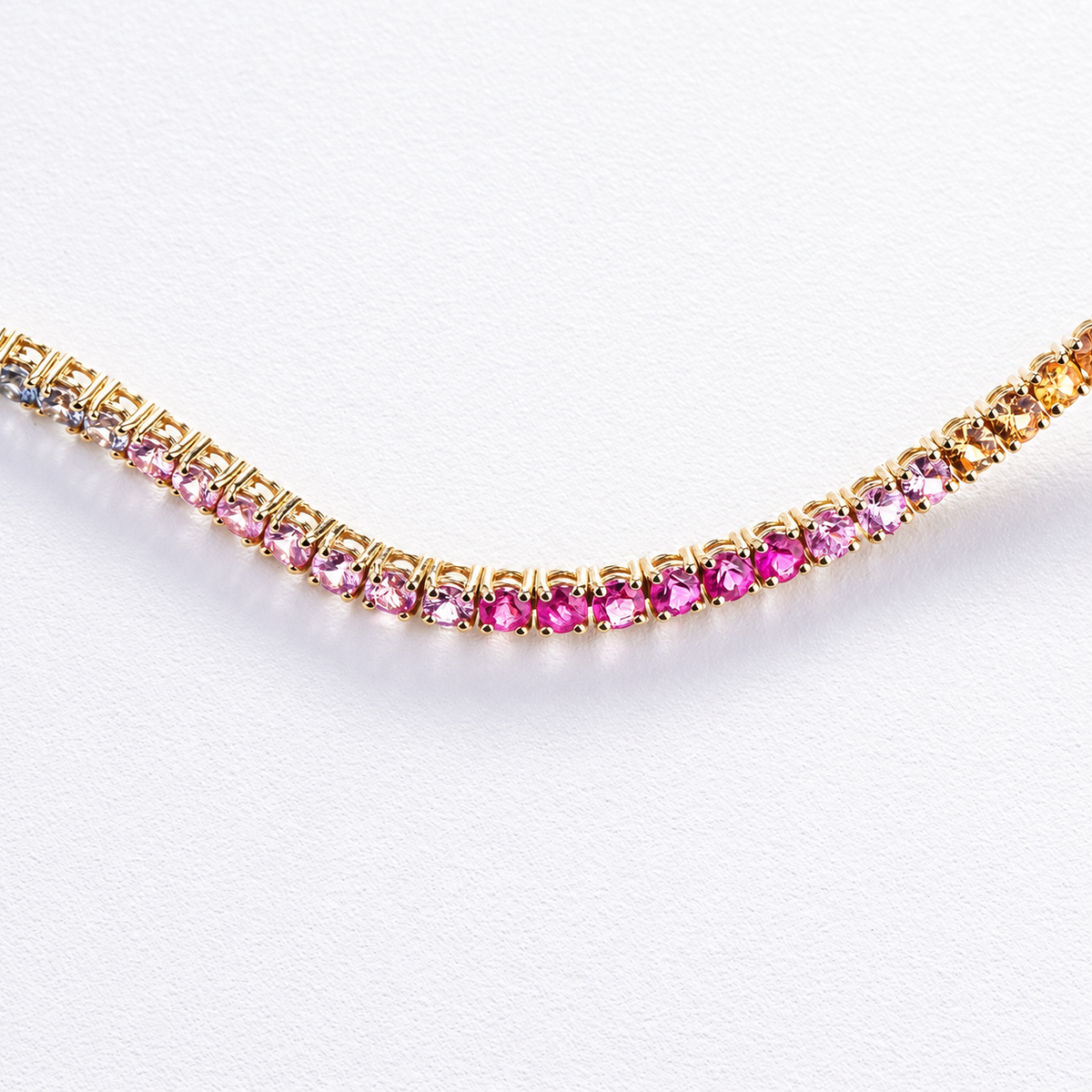 Bracciale con Zaffiri Rainbow Tennis 2,5 mm