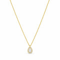 Collana Goccia Mini Dorata Con Swarovski Bianchi e Diamante Centrale