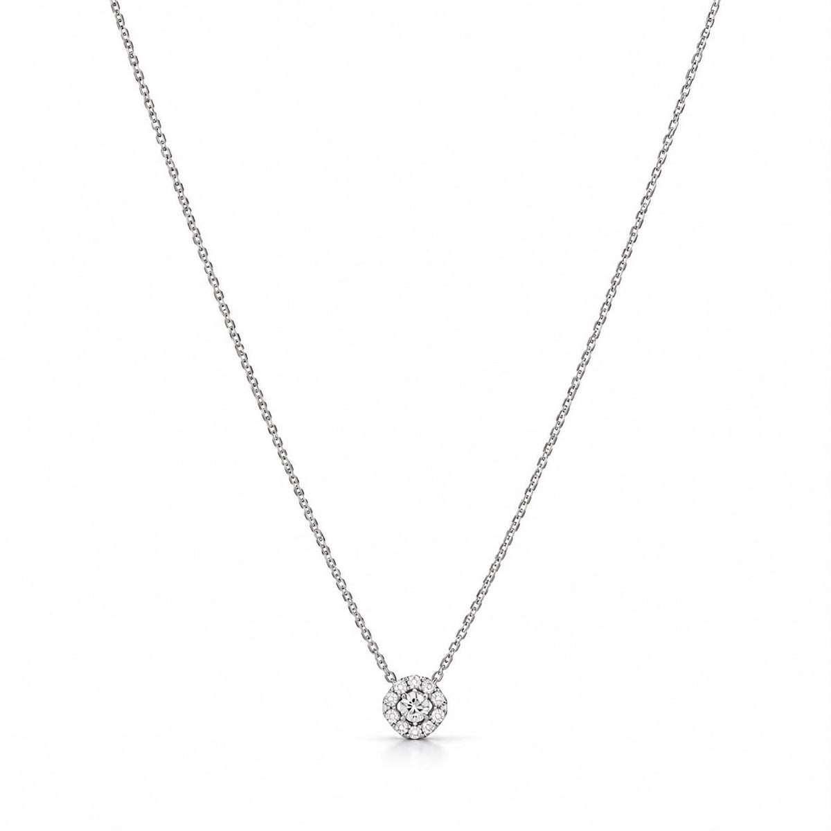 Collana Punto Luce con Swarovski Bianchi e Diamante Centrale