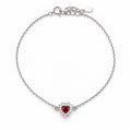 Bracciale Cuore regolabile con contorno Swarovski e Rubino Centrale Rosso