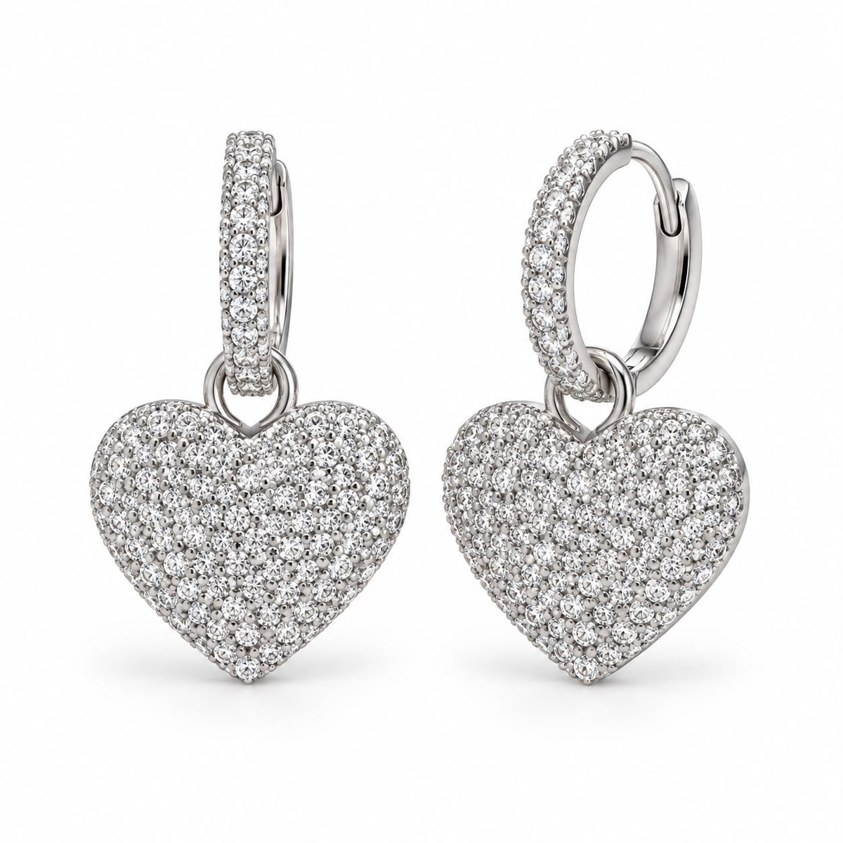 Orecchini pendenti a Cerchio Cuore con Swarovski