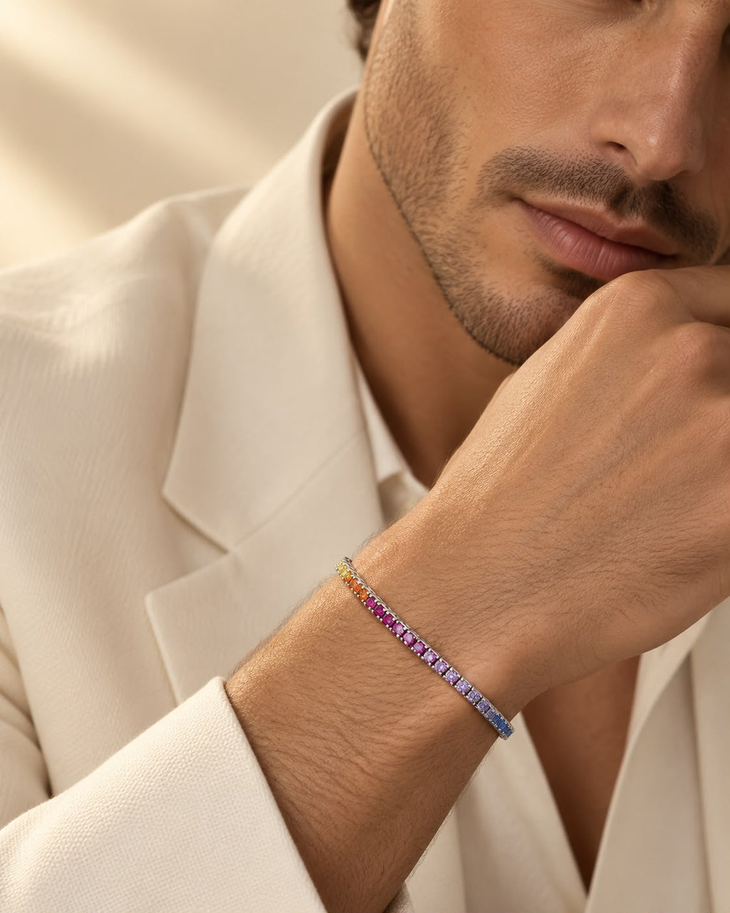 Bracciale Tennis con Swarovski Rainbow 2mm