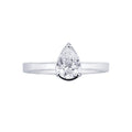 Anello Tears con diamante taglio goccia 0.70ct in oro bianco 18k