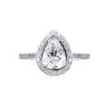 Anello Meraviglia con diamante taglio goccia in oro bianco 18k