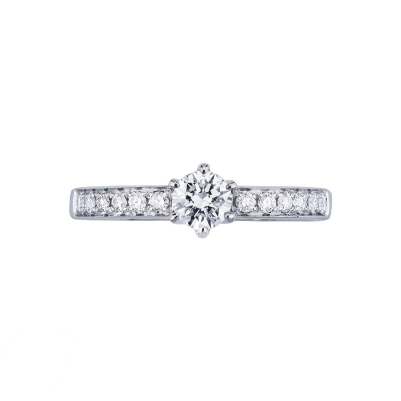 Anello Solitario con diamanti Incanto 0.50 ct in oro bianco 18k