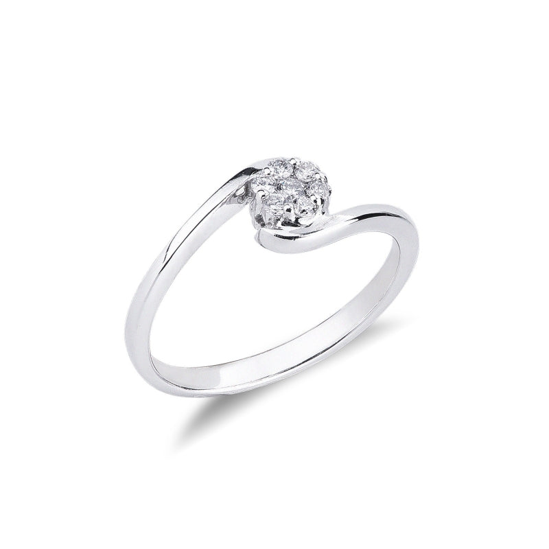 Anello Luce in diamanti in oro bianco 18k