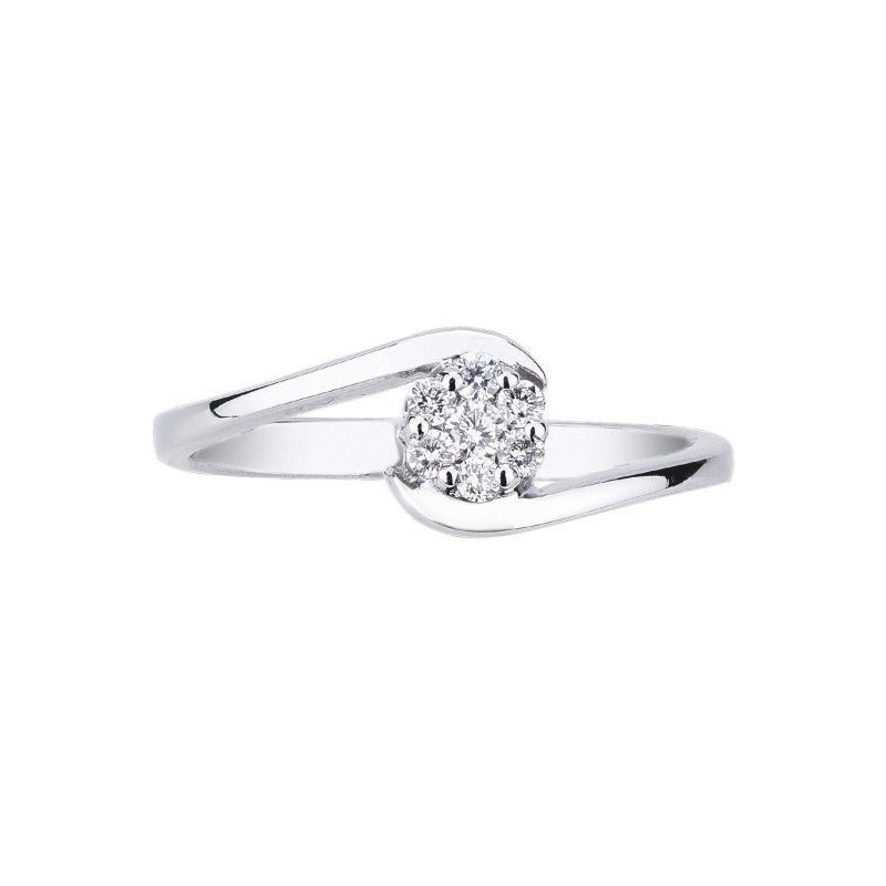 Anello Luce in diamanti in oro bianco 18k