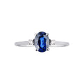 Anello Infinity in Oro Bianco 18k con Zaffiro Blu al centro e Diamanti