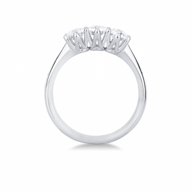 Anello Trilogy in diamanti in oro bianco 750