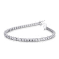 Bracciale Tennis lineare a piramide in oro Bianco 18k con diamanti 3mm