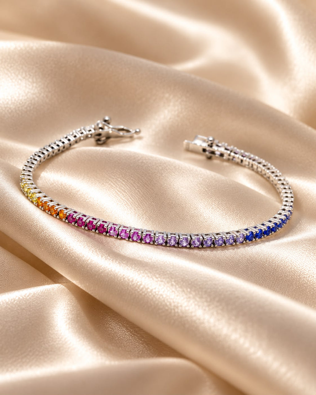 Bracciale Tennis con Swarovski Rainbow 2mm