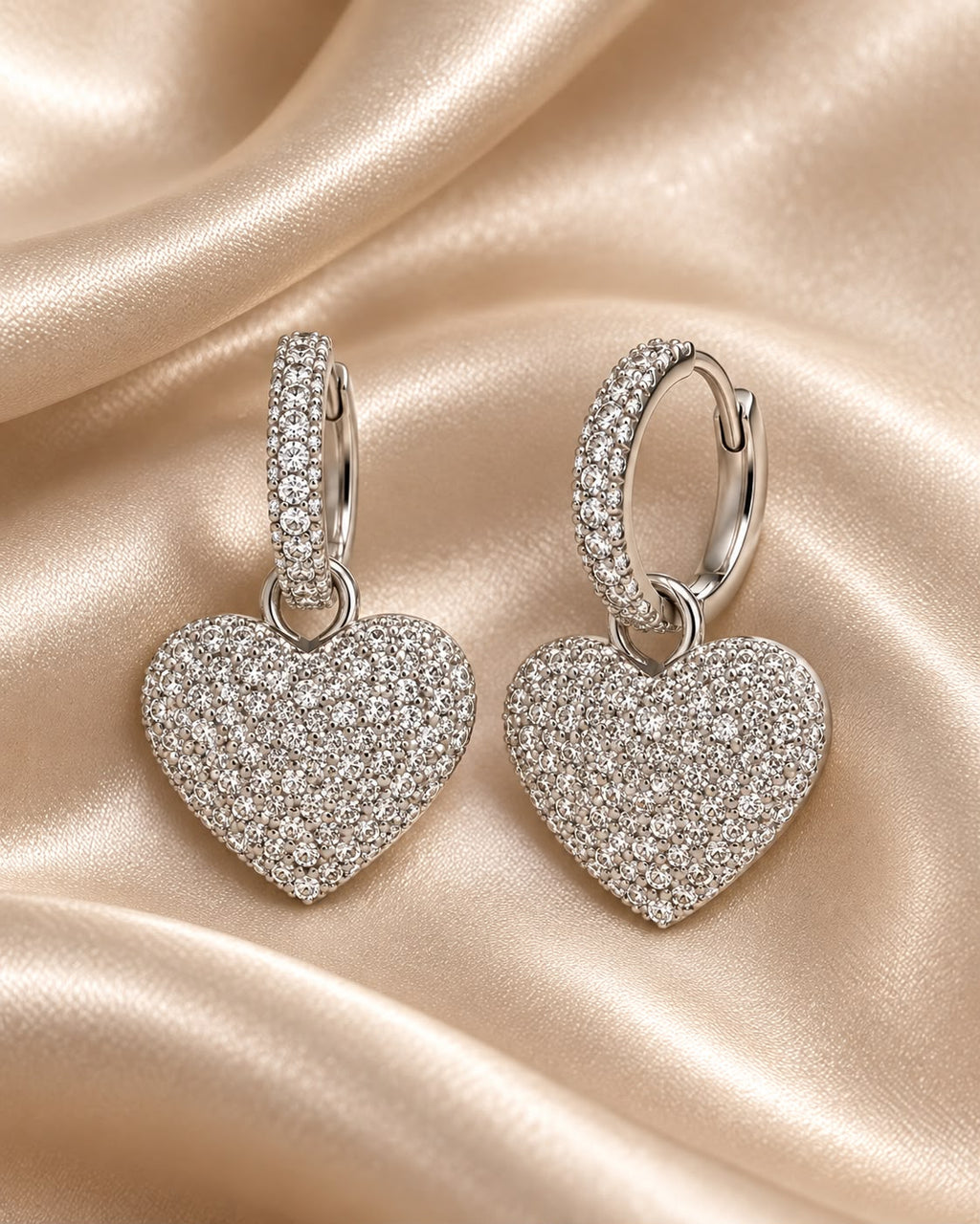 Orecchini pendenti a Cerchio Cuore con Swarovski