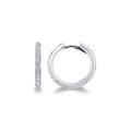Orecchini a cerchio in oro bianco 18k con diamanti